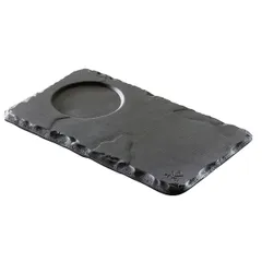 Блюдо для подачи «Базальт» керамика D=4,L=14,B=8см черный,матовый, изображение 2