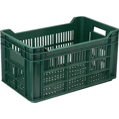 Ящик для продуктов перфорированный (от -18 до +50°C) полиэтилен 40л ,H=26,4,L=50,B=30см зелен.