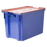Ящик для продуктов с крышкой полиэтилен 75л ,H=41,5,L=60,B=40см синий,оранжев.