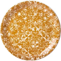 Plate “Ink” small  porcelain  D=20, H=2cm  orange, white