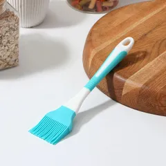 Кисть кондитерская (до +200 °C) пластик,силикон ,H=15,L=220,B=40мм голуб.,белый, изображение 2