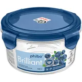 Контейнер для продуктов «Бриллиант» с герметичной крышкой тритан 0,6л D=140,H=77мм прозр.,синий