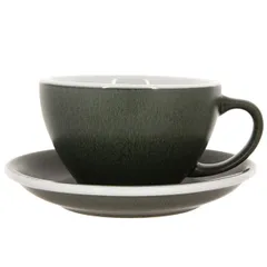 Кофейная пара «Эгг» фарфор 300мл D=110/155,H=65,L=135мм болотн.