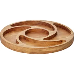 Менажница 5 секций круглая дуб D=300,H=25мм деревян., изображение 2