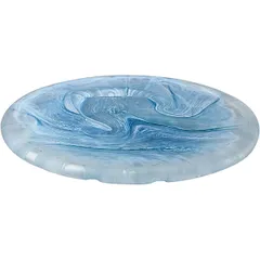 Plate “Aquamarine” small  glass  D=18cm  blue.