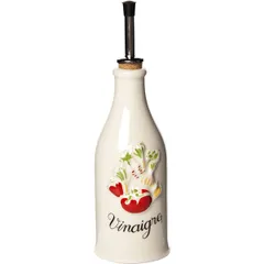 Бутылка для уксуса «Прованс» фарфор,металл 250мл D=65,H=230,L=70мм белый,роспись