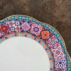 Тарелка «Анемон Эбе» мелкая кост.фарф. D=26,5см белый,разноцветн., изображение 2