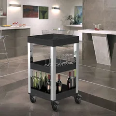 Тележка сервировочная 3 яруса для напитков мдф ,H=94,L=50,B=50см венге, изображение 2