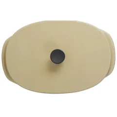 Блюдо для подачи «Карактэр» с крышкой с ручками керамика 0,55л ,H=68,L=190,B=130мм бежев.,черный, изображение 2