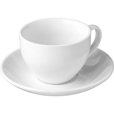Чайная пара «Кунстверк» фарфор 200мл D=88/140,H=70,L=115мм белый, изображение 3
