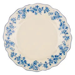 Тарелка «Фиори» фарфор D=27см слон.кость,синий