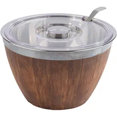 Салатник с охлаждением пластик,сталь нерж. 3л D=26,H=16см тем.корич.,металлич., изображение 2