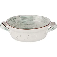 Baking dish with handles “Pastoral”  porcelain  0.55 l  D=155, H=55, L=196mm  green.