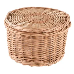 Корзина для яиц ротанг,текстиль D=26,H=17см коричнев., изображение 3