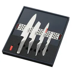 Set of knives with magnetic holder [4 pcs]  stainless steel.
