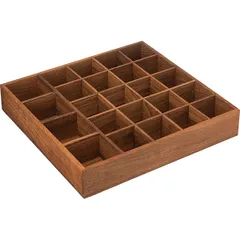 Organizer for tea bags with removable sections  oak , H=80, L=466, B=444mm