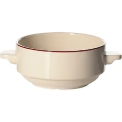 Чашка бульонная «Кларет» фарфор 280мл D=105,H=52мм бежев.,бордо