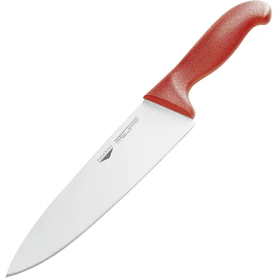 Нож поварской сталь ,L=405/260,B=55мм красный,металлич.