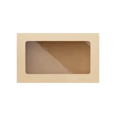 Контейнер бумажный OneBox с крышкой картон 1л ,H=4,L=12,B=20см св.корич., изображение 2