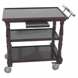 Тележка сервировочная 3 яруса берёза ,H=82,L=90,B=50см красный,махагон