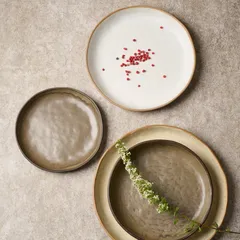 Тарелка «Грасп» с бортом керамика D=23,H=3см бежев., Цвет: Бежевый, Диаметр (мм): 230, изображение 3