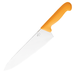 Нож поварской «Шефс» сталь нерж.,пластик ,L=43/30,B=6см желт.,металлич.