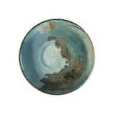 Тарелка «Футура» мелкая фарфор D=25см бирюз.,коричнев.