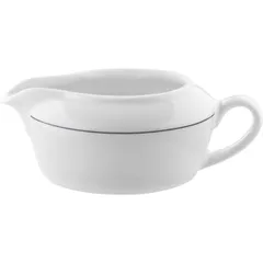 Соусник «Блэк Лайн» фарфор 175мл ,H=50,L=135,B=80мм белый,черный, изображение 2