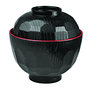 Мисосупница с крышкой пластик 350мл D=10,5,H=10,5см черный,красный