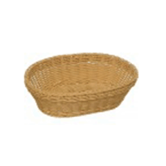 Oval wicker bread basket  polyprop. , H=65, L=250, B=190mm  beige.