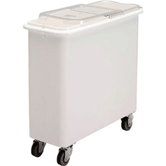 Container for storing bulk products on wheels  polycarbonate  102 l , H=72.5, L=76.5, B=33cm  white