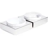 Салатник «Фрэймс» на подставке пластик,металл 2,5л D=22,8,H=11,9,L=27,1,B=27,1см белый,металлич.