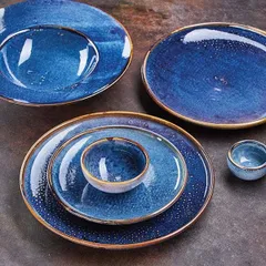 Тарелка «Ирис» фарфор D=26,H=3см голуб.,коричнев., изображение 3