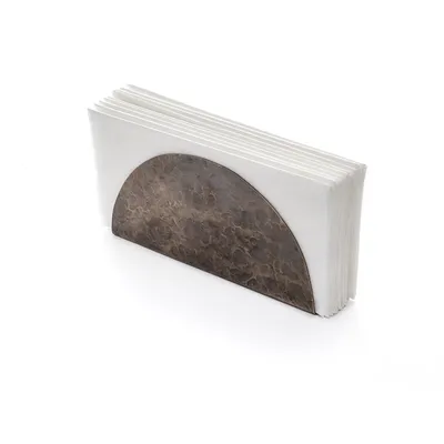 Салфетница «Такт» полукруглая, с чеканкой и патиной мельхиор ,H=8,L=15см серебрист., изображение 2