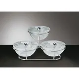 Стойка фуршетная для 3 салатников с крышкой D=14см сталь хромир.,стекло 0,5л