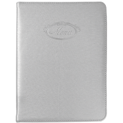 Папка-меню кожезам. ,L=27,B=19,5см серебрян.
