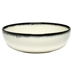 Salad bowl “De”  porcelain  D=13cm  cream, black