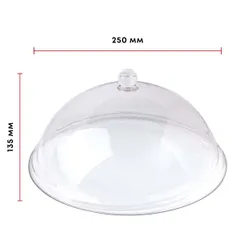 Крышка для тарелки поликарбонат D=25,H=13,5см прозр., изображение 3