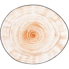 Plate “Pastoral” small  porcelain ,H=25,L=270,B=230mm orange.