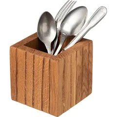 Подставка для столовых приборов дуб ,H=12,L=12,B=12см коричнев., изображение 2