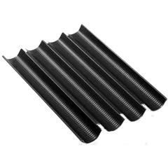 Mold for baking baguettes (4 cells) “Exal” aluminum ,H=23,L=380,B=275mm black