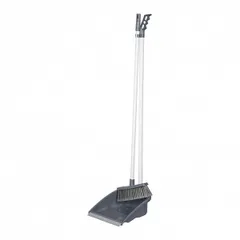 Floor brush with handle and dustpan polyprop. ,H=92,L=24,B=26cm gray