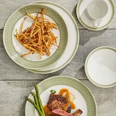 Салатник «Бид Сейдж Вош» фарфор D=16,5см белый,зелен., изображение 3