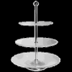 Этажерка «Клиа» 3 яруса 22х27х32см для фруктов стекло ,H=42см матовый,металлич.