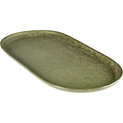 Dish "Serfis" oval  ceramics , H=20, L=355, B=170mm  green.