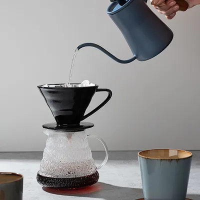 Чайник для приготовления кофе с термометром сталь нерж.,дерево 0,55л, изображение 4