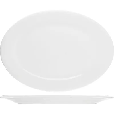 Блюдо «Коллаж» овальное фарфор ,L=35,B=27см белый, Длина (мм): 350, Ширина (мм): 270