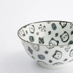 Салатник «Кэт Нэко» фарфор 0,5л D=15,H=7см белый,черный, изображение 2