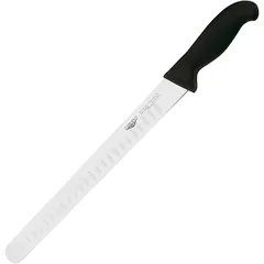 Knife for thin slicing with a grooved blade  stainless steel, plastic , L=43/30, B=3cm  black, metal.