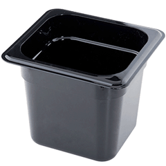 Gastronorm container (1/6)  polycarbonate , H=15, L=17.6, B=16.2 cm  black